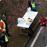 Janvier 2017 - Trail du Miosson - Au ravitaillement du 23 km