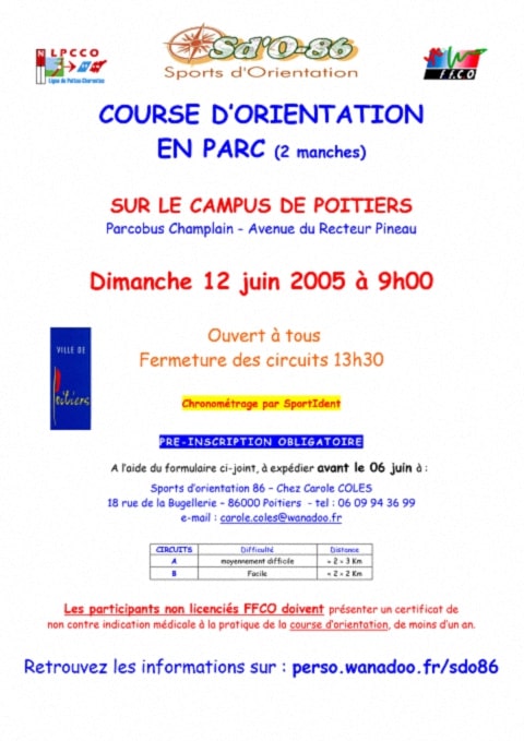 Course d'orientation sur le Campus de Poitiers