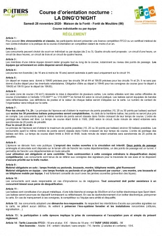 Ding'O Night - Règlement de la course