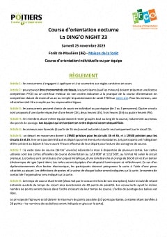 Ding'O Night - Règlement de la course