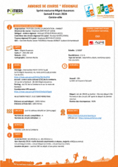 Championnat de ligue MD - Annonce de course sprint